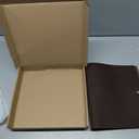 Fan&Ran Leather 3 Ring Binder, 1" Round Rings for 8.5"x11" Paper and Sheet Protectors, Interior Pockets & Snap Closure, Letter Size, Vintage Brown