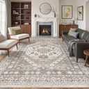 befbee 8x10 Area Rugs for Living Room, Washable Vintage Non Slip Rug Brown