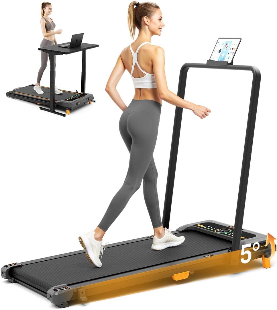 Walking Pad Treadmill, WALKWAKE 8% Incline Walking Pads, Compact Under Desk Treadmill for Home, 330lb Capacity 2.5HP Running Machine for Walking Jogging with LED Display
