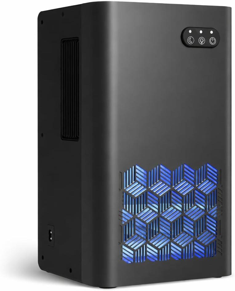 Dehumidifier for Home, 1000 sq.ft Dehumidifiers for Basement Bedroom Bathroom with 95 OZ Water Tank, Auto Shut Off 7 Colors LED Light, Black