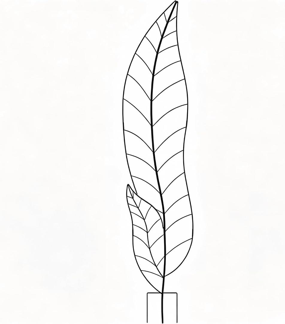 Oversize Leaf Metal Trellis, Tall Robust Plant Support Structure