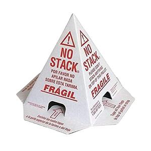 Primepack No Stack Pallet Cones | Safe Shipping and Handling Alerts | White/Red | English, Spanish, French | 50 Pack