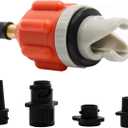 SUP Pump Adaptor Inflatable Boat Air Pump Air Valve Adapter Kit Paddleboard Air Nozzle Multifunctional Conversion Head Air Adapter with 4 Air Valve Nozzles (Orange)