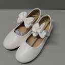 PANDANINJIA Toddler/Little Kid Girl's Angela Dress Mary Jane Ballet Flats Bow Flower Girl Wedding Party Ballerina Flat Shoes 3