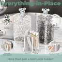 2 x Acrylic Cotton Ball Holder Q-tip Holder Bathroom Swab Dispenser (Round pack)