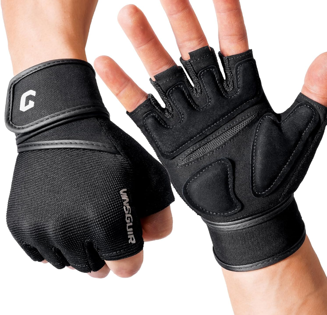 VINSGUIR Weight Lifting Gloves with Wrist Support for Men and Women - Gym, Training, Cycling, Pull-ups, Rowing, Climbing L