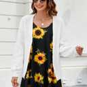 ZENNILO Women Casual Loose Fit Swing Flare Tunic Tops Basic Plus Size Flowy Shirt (White, XL)