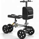 All Terrain Knee Scooter for Adults for Foot Injuries,Foldable & Steerable Knee Walker with Shock Absorption, 300lbs Leg Knee Scooter, Comfort Pad, Dual Brakes, Crutch Alternative, Grey