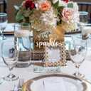 Acrylic Wedding Sign Let Love Sparkle Signs for Ceremony Modern Calligraphy Arch Acrylic Table Top Signs for Wedding Reception and Event Party Table Decor (Eucalyptus Leaves)