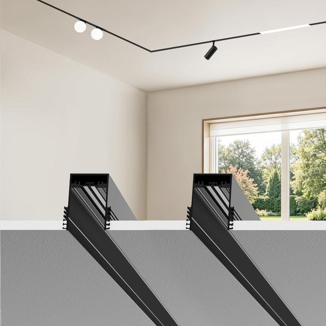 2 Pack 39.4 Inch (1M) 24V Recessed Trimless Magnetic Track Lighting System, 2Pack 3.3FT Track Rail