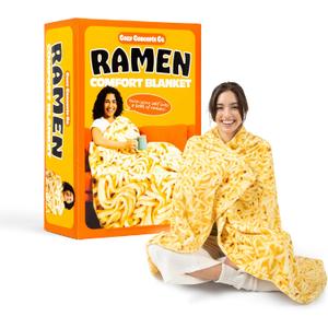 Cozy Concepts Co. Ramen Comfort Blanket by Relatable, Viral Trend Inspired, Looks Like a Giant Bowl of Ramen Noodles to Wrap Yourself Up In, Great for Room Decor or Gifts, Large Size 65 Throw Blanket