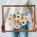 Floating Frame 16x20 Real Double Glass Floating Picture Frame 18x24 Shadow Box Pressed Flowers Frames Floater Maple Wood Frame 16x20 Bouquet Frames For Wedding Memory