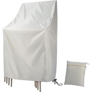 Waterproof Stackable Chair Covers, Uranshin Outdoor Patio Furniture Covers Stacked Chairs 210D Oxford Lounge Chair Covers Outdoor Stack Chairs for All Weather Protection,25"L x 25"W x 47H (Beige) (25"L x 25"W x 47H (Beige))