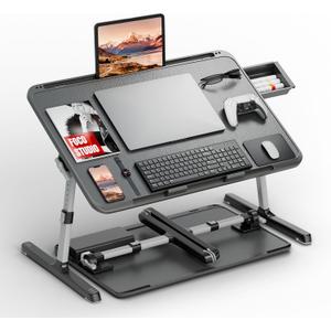 Potuopy Adjustable Laptop Lap Desk, X-Large Foldable Bed Table Tray