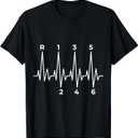 6 Speed Heart Line Gear Shift Knob T-Shirt, M