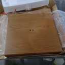 Patio Umbrella Base, 43lbs Outdoor Heavy Duty Square Concrete Stand, Fits 6-12ft Fringe Market Umbrella, Teak Brown