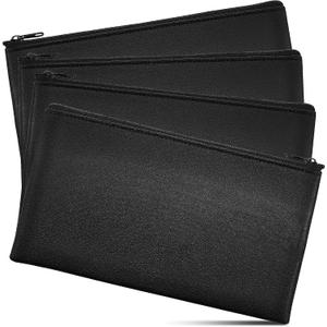 Sodsay Money Bag with Zipper 4 Pack 11x6 Inch Waterproof Cash Pouch for Travel, Secure Storage for Passport, Documents and Valuables, Cash, Credit Cards and Cosmetics