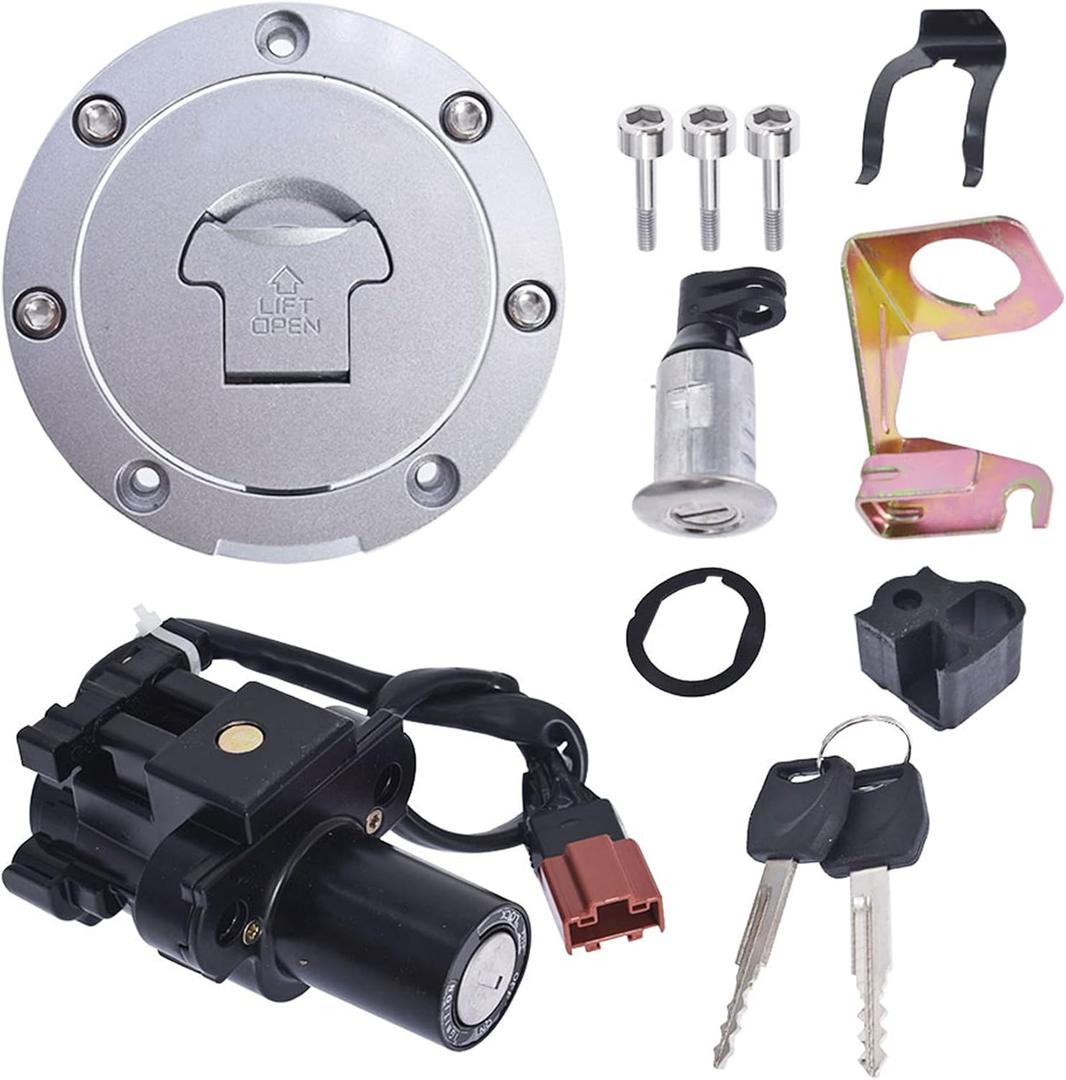 munirater Ignition Switch Fuel Gas Cap Seat Lock Key Set Replacement for 2007-2014 CBR1000RR CBR 600RR