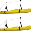 RAD Sportz Kayak Hoist 2-Pack Quality Garage Storage Canoe Lift with 125 lb Capacity Even Works as Ladder Lift Premium Quality Pulley System
