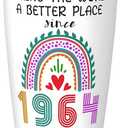 ancpeany 61st Birthday Gifts for Women, 1964 61st Birthday Decorations for Mens, Mom, Dad, Wife, Husband, 61 Year Old Birthday Party Favors Gift Ideas, 20 oz Stainless Steel Vacuum Insulated Tumbler (60th)