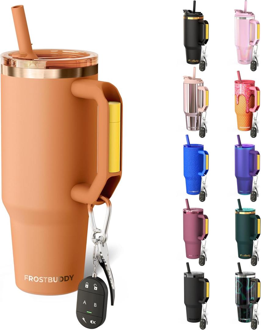 Thicc Buddy - 40 oz Stainless Steel Vacuum Insulated Tumbler with Lid and Straw for Water - Travel Mug Cupholder Friendly - Gifts for Women Men Him Her (Caramel)