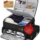 YOREPEK Upgraded Golf Trunk Organizer, Golf Valentines Gift, with Removable Insulated Pouch&Dust-Proof Protective Layer, Multi-Compartment fits 2 Pairs of Shoes, Golf Accessories (Black)