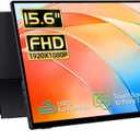 15.6'' Portable Monitor Touchscreen, FHD IPS Touch Screen with Tempered Glass, Travel Monitor with Kickstand & Speaker, HDMI USB C External Monitors for Mac Laptop Phone Computer