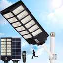 INSDEA 8000W Solar Lights Outdoor, Dusk to Dawn Solar Street Light Motion Sensor, IP65 Waterproof Security Lights - 800000LM Flood Lights for Parking Lots, Gardens, Yards (Black)