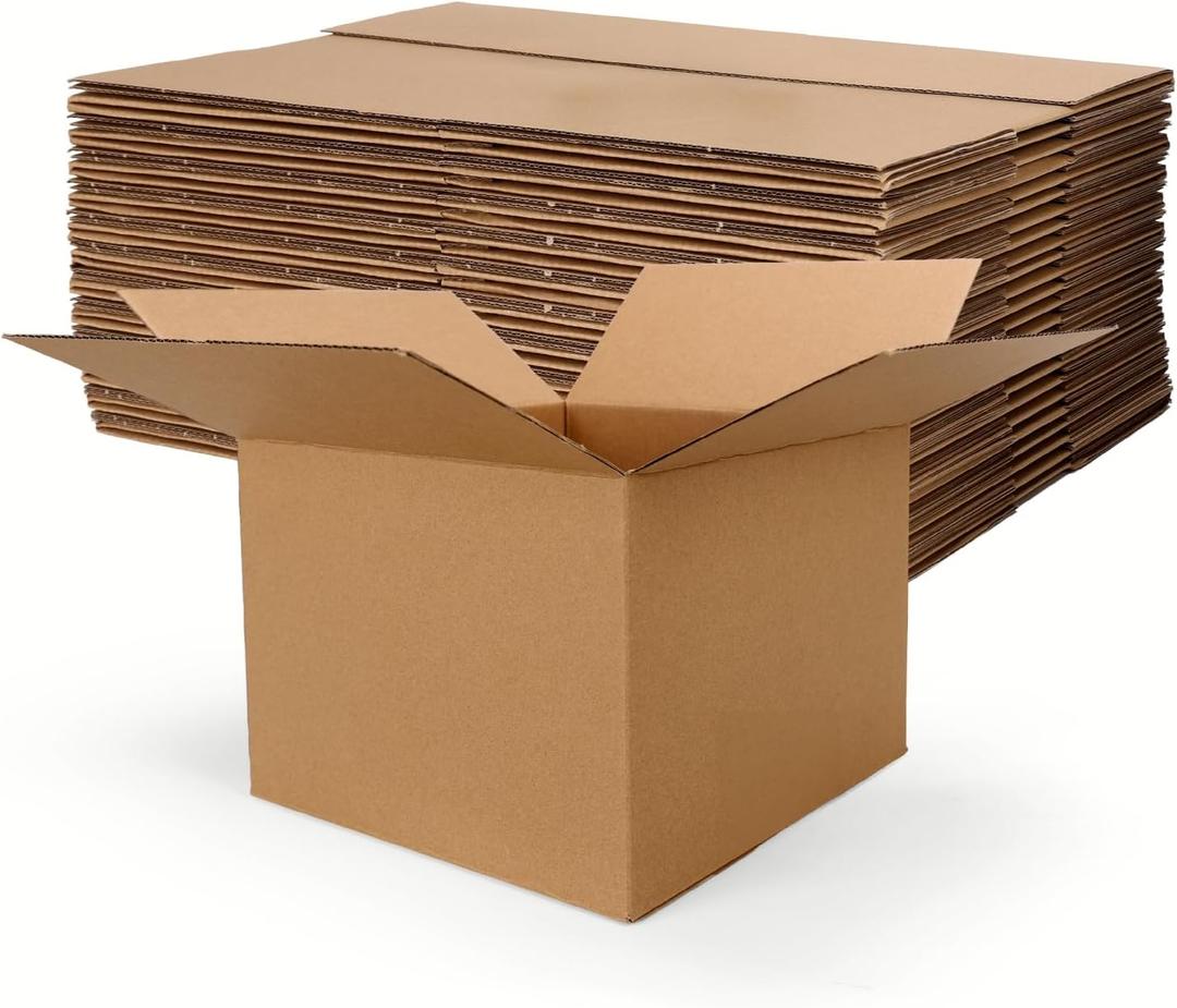 Rempry 25 Pack 8x8x6 Shipping Boxes Brown, Small Corrugated Cardboard Box for Mailing, Packaging Small Business, Kraft Mailer Gift Boxes