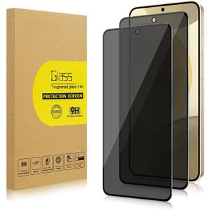 2 Pack Privacy Screen Protector for Samsung Galaxy S24+/ Galaxy S24 Plus 6.7" [Anti-Spy Tempered Glass][Fingerprint Unlock Support], Anti-Scratch, Bubble-Free, Easy Install 9H Protective Glass
