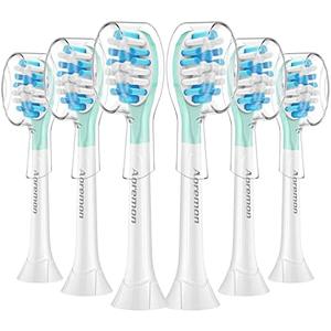 Aoremon Replacement Toothbrush Heads for Philips Sonicare C3 Premium Plaque Control HX9044/65 G3 Gum Care HX9054/65 W3 4100 5100 6100 7500 C1 C2 Flexcare Diamondclean HealthyWhite, 5 Count, White