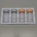 COMI Wide Neck Glass Breastmilk Collection n Storage Bottle, 4 Packs, 6oz with Screw Ring Sealing Disk; Re-markable Sealing Disc. BPA Free, Fits Breast Pumps & Nipples (2 Gray Lids + 2 Pink Lids)