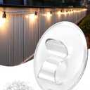 Hooks for Outdoor Rope Light Clips 20Pcs Outdoors String Lights Clip - Heavy Duty Hanging Clear Light Clip with Waterproof Adhesive for Patio Hold Fence Hangers and Christmas Lighting Strips Hook