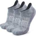 Busy Socks Women Warm Merino Wool Hiking Socks, Men's Low Cut Padded Anti-Blister Performance Mountain trekking Socks, Light Grey, Medium, 3 Pairs