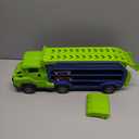 Toddler Car Truck Toys,Car Carrier Truck Toys for Kids Age 3-5 4-8,Foldable Car Track Sets with 2.8-Ft Race Track and 6 Die-Cast Race Cars, Truck Toys Gifts for 3 4 5 6 7 8+ Year Old Boys Girls(Green)