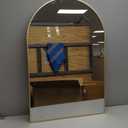 Arched Wall Mirror for Bathroom,Mirrors for Wall,24''x36'',Vanity Mirror for Bedroom Dresser, Entryway, Living Room, Metal Frame (36''x24'',Gold)