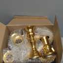 12 Pcs Candlestick Holders Gold Metal Taper Candle Holders Decorative Vintage Modern Table Centerpiece Decorations for Wedding Christmas Anniversary Dinner Party(Gold,Retro Style)