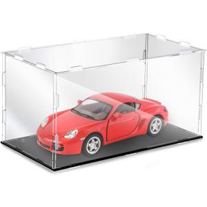 Acrylic Display Case 1: 18 Model Car Display Case with Black Base Clear Storage Stand Box for Car Toy Collectibles