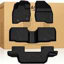 LASFIT Floor Mats for Ford Explorer 2015-2019 7 Seater All Weather TPE Car Liners Custom Fit for Front, Rear and 3rd Row, Black 4pcs