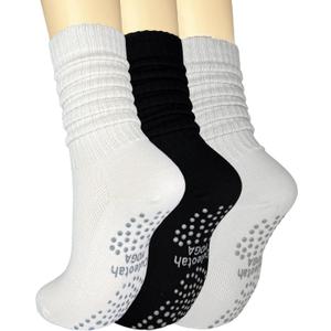 Grip Pilates Socks Slouch Socks with Grip for Yoga Slouchy Grippy Socks Women Scrunch Pilates Socks