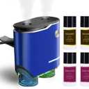 Smart Car Air Fresheners Diffuser with 4pcs Essential Oils, Automotive Scent Dispenser Rechargeable Aromatherapy Diffuser Vent Clip for Cars, 3 Adjustable Modes (Blue)