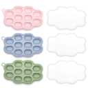 Silicone Nibble Freezer Tray (3 Pack), Kingkam Baby Breastmilk Popsicle Molds, Baby Fruit Feeder Teether Tray, Breast Milk Teether Pop Maker for Homemade Baby Food