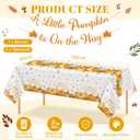 3 Pcs Little Pumpkin Thanksgiving Tablecloths a Little Pumpkin is On The Way Banner Fall Baby Shower Party Supplies 54 x 108 Inch Plastic Table Cover for Gender Reveal Autumn