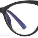 Cat Eye Blue Light Blocking Glasses for Women Retro 90s Frame Glasses Computer TV Eyeglasses Anti Eyestrain (Black)