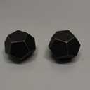 Ivilon Faceted Hexagonal Finials for Curtain Rods of 7/8 and 1 inch diameter Color Antique Black