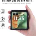 ASAPDOS Leather Folio Magnetic Case for Motorola Razr 2025/2024+ Plus[Compatible with MagSafe],Built-in Screen Protector and PU Leather Thin Slim Protective Case Cover for Man and Women Black