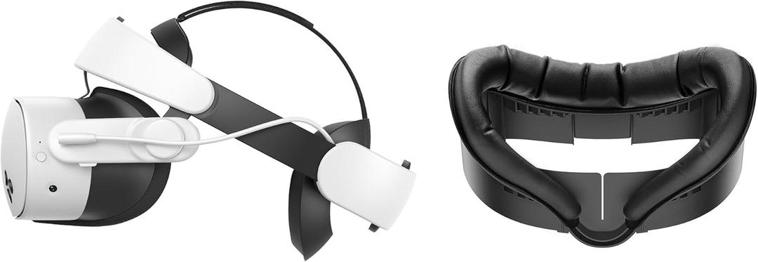 KIWI design H4 Boost Battery Head Strap Compatible with Meta Quest 3 or Meta Quest 3S and V3 Facial Interface, Face Pad Compatible with Meta Quest 3 Accessories