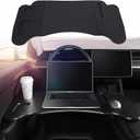 Car Laptop Desk, 2025 Upgraded Foldable Car Tray Desk Compatible with Tesla Model Y Model 3 Car Accessories, Steering Wheel Eating Table, for Travel Remote Work Camping
