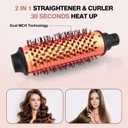 Thermal Brush Set, 3-in-1 Non-Blowing Heated Round Brush with Adjustable Temp, Fast Heating Titanium Ceramic, Dual Voltage, Hair Curling Iron with Detachable Barrels (1.18/1.5/1.77")
