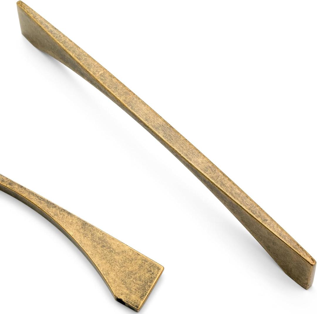 Asidrama 10 Pack 10 Inch(254mm) Antique Brass Kitchen Cabinet Handles, Cabinet Pulls Kitchen Cabinet Hardware for Cupboard Drawer Pulls (10" Hole Center)